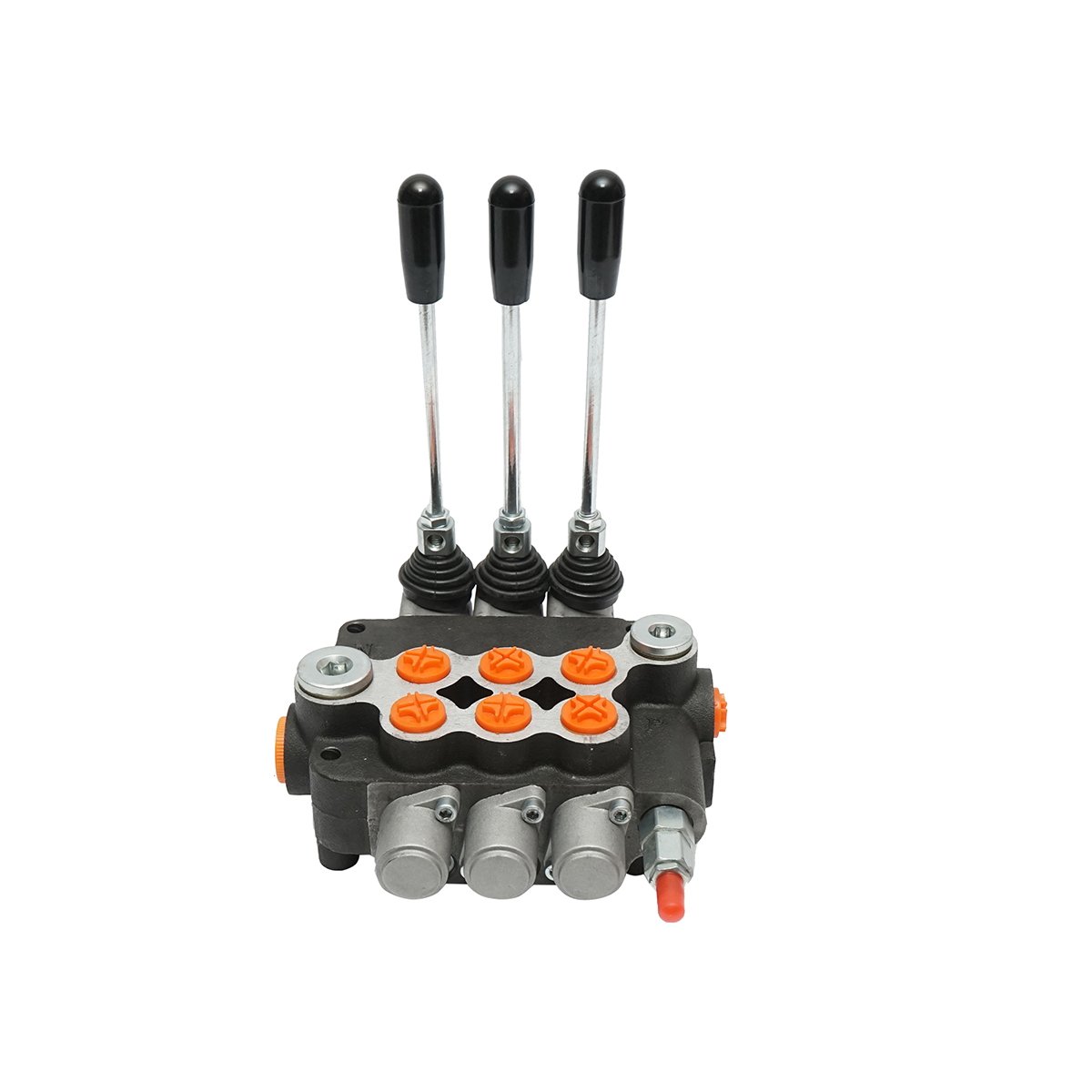 Distribuitor hidraulic cu 3 manete debit 80L/min cu levier si reductie inclusa -15 /+80 Breckner Germany